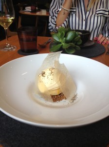 Aerated passionfruit, roasted nougatine, passionfruit ice cream $17